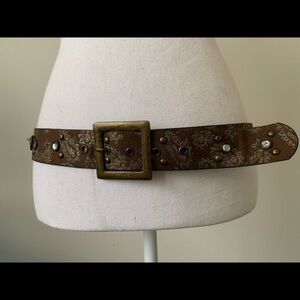 Brown Patterned Women's Belt